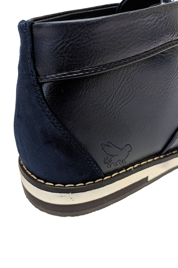 Mens navy boot heel counter