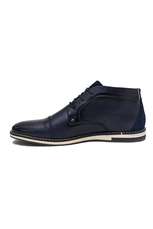 Mens navy boot in-step - Marcozzi of Venice