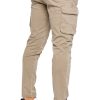 Beige stretch fit men's cargo pants