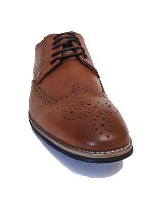 Mens Tan lace up brogue shoe