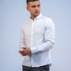 Button down collar slim fit white shirt