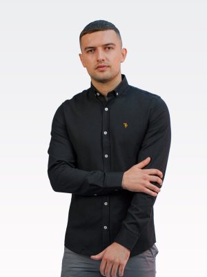 Mens black slim fit shirt