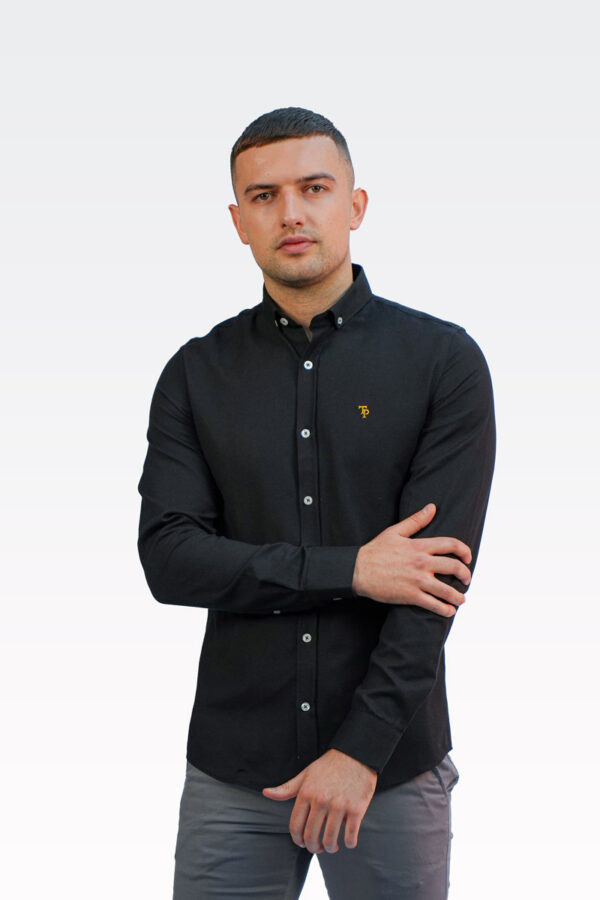 Mens black slim fit shirt