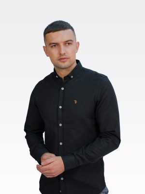 Tom Penn Black Oxford Shirt