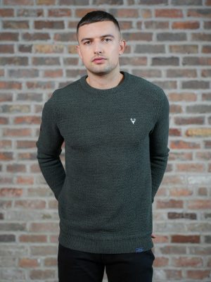 Scott Ellis Marshall Khaki Round Neck Knit