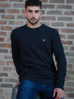 Scott Ellis Marshall Navy Round Neck Knit