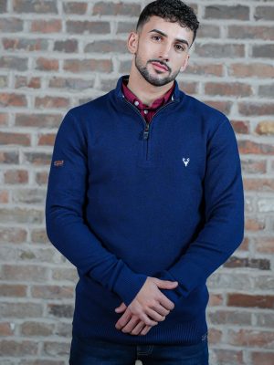 Scott Ellis Pyramid True Blue 1/4 Zip Pullover