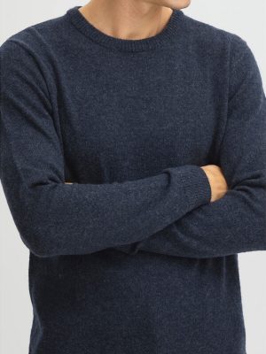 Navy mens wool mix jumper