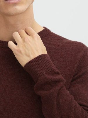 Crew neck wool mix knit