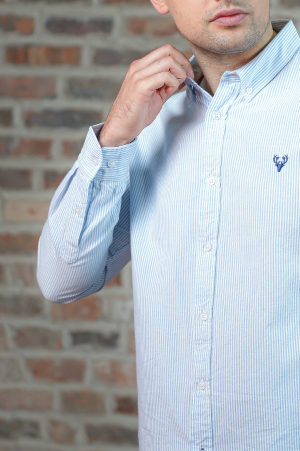 Embroidered logo classic men's shirt