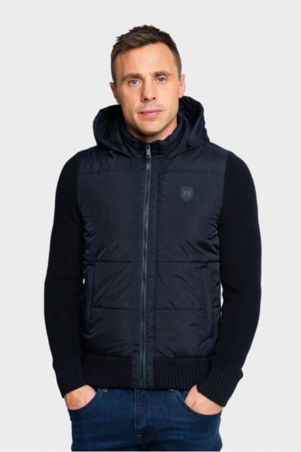 XV Kings Chiswick Navy Hybrid Jacket