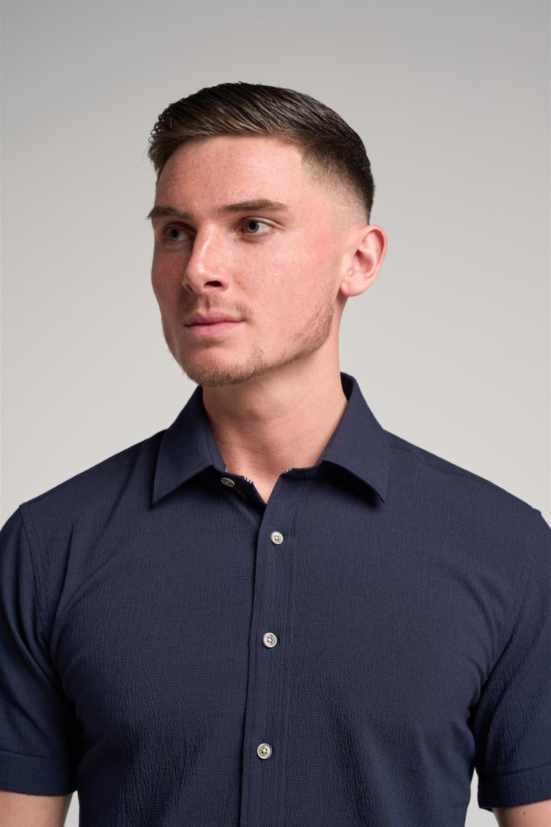 Navy mens short sleeve shirt