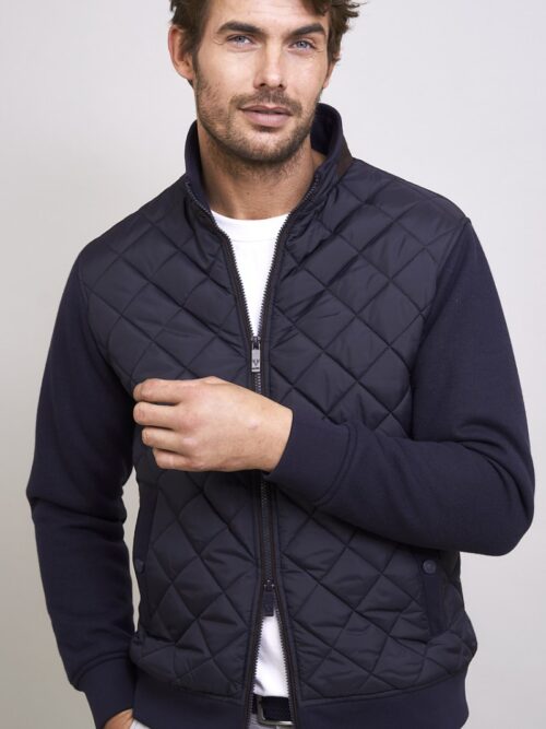 Vedoneire Men's Diamond Quilt Hybrid Jacket