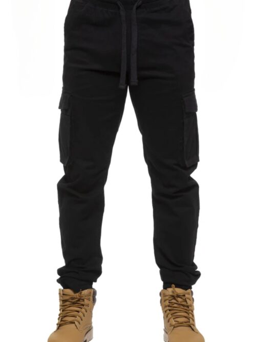 EZ Black Cuffed Cargo Joggers