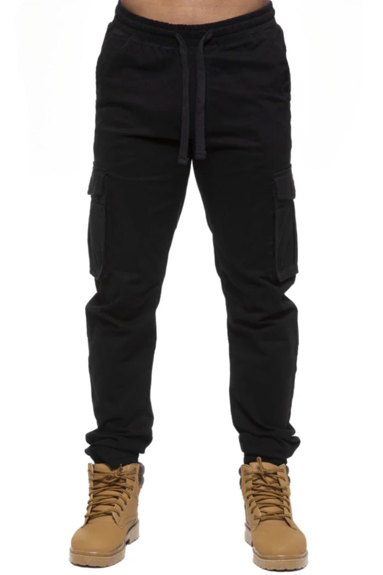 EZ Black Cuffed Cargo Joggers