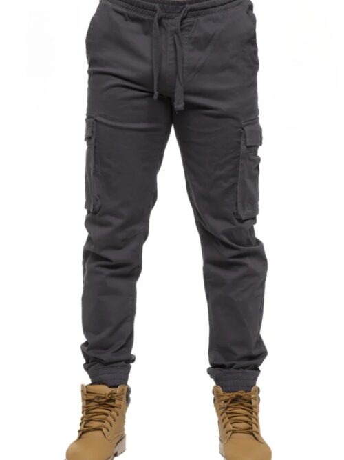EZ Grey Cuffed Cargo Joggers