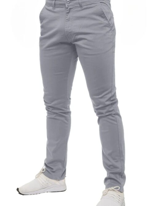 Enzo Tapered Fit Stretch Light Grey Chinos