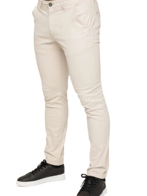 Enzo Tapered Fit Stretch Stone Chinos
