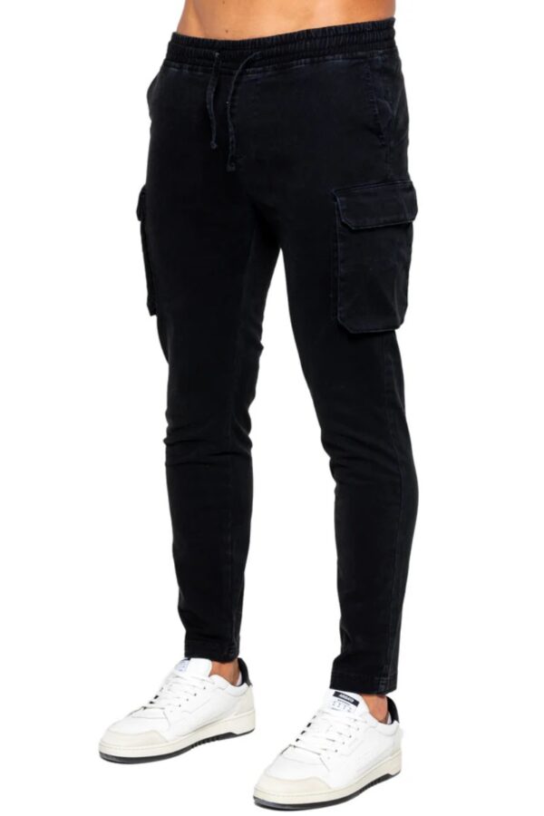 Men’s Slim Stretch Black Cargo Pants