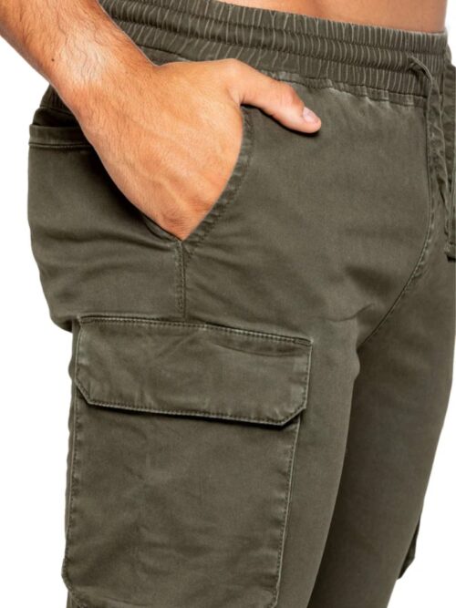 Combat style cargo pants in khaki