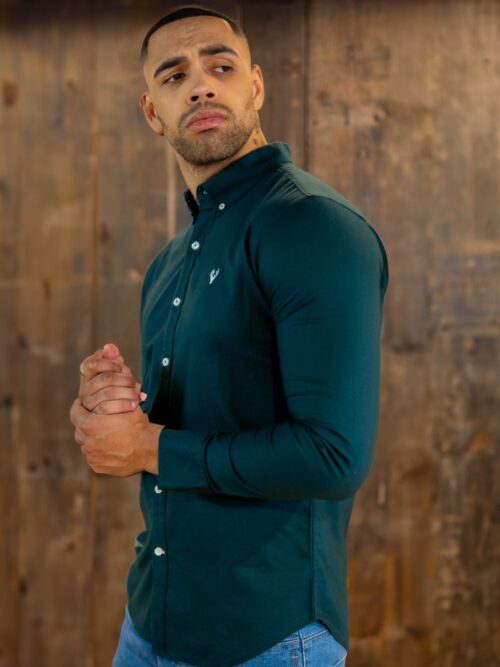Scott Ellis Green Long Sleeve Oxford Shirt