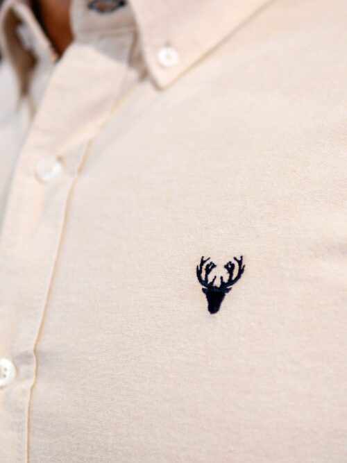 Scott Ellis Beige Long Sleeve Oxford Shirt