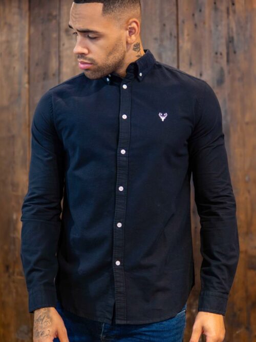Scott Ellis Navy Long Sleeve Oxford Shirt