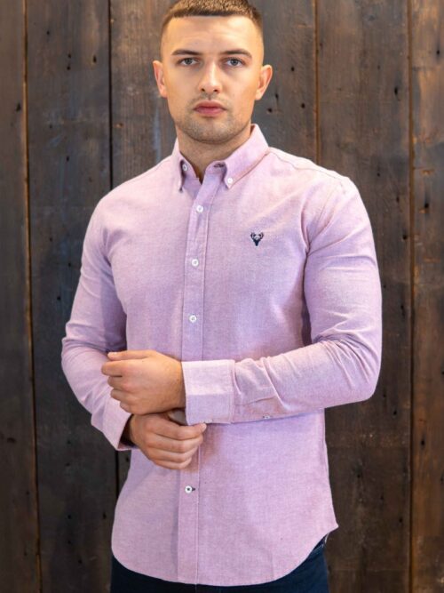 Scott Ellis Pink Long Sleeve Oxford Shirt