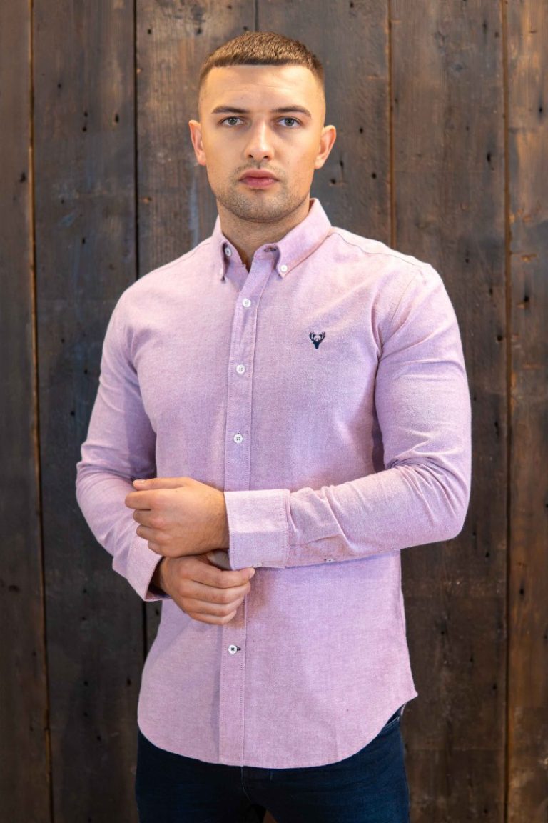 Scott Ellis Pink Long Sleeve Oxford Shirt