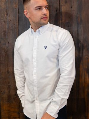 Scott Ellis White Long Sleeve Oxford Shirt
