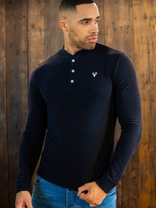 Scott Ellis Tyler Henley T-Shirt Navy