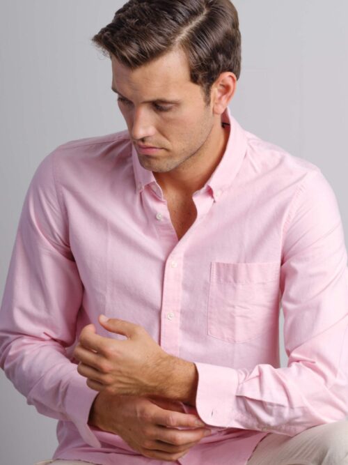 Pink oxford and chinos