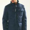 Vedoneire Men's Quilted Jacket Navy Diamond Quilt Coat