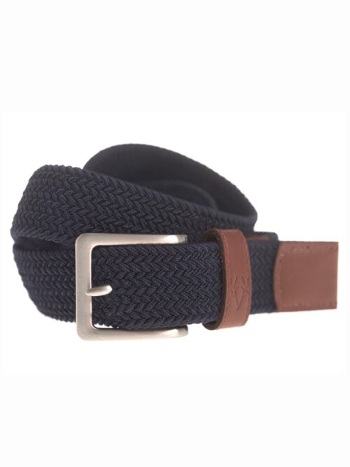 Vedoneire Mens Stretch Braided Belt Navy