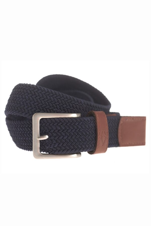 Vedoneire Mens Stretch Braided Belt Navy