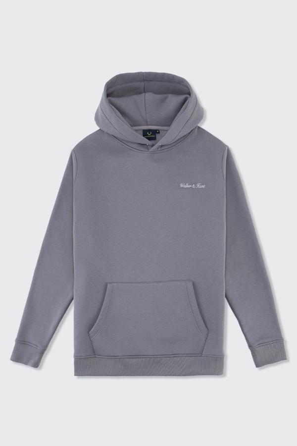 Walker & Hunt Script Hoodie | Slate Grey