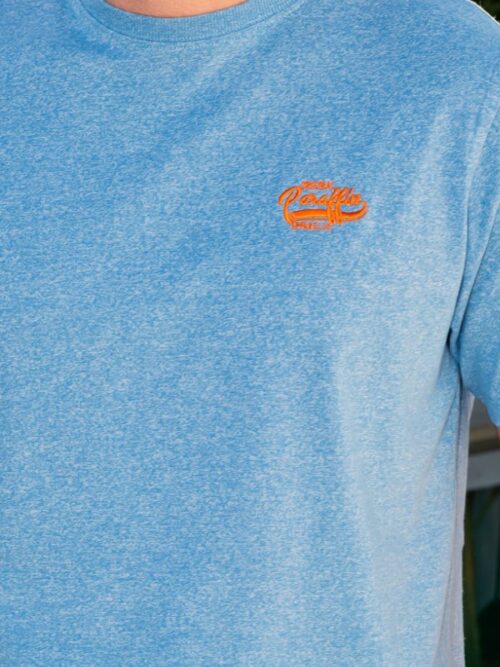 Paraffin Blue t-shirt with embroidered logo