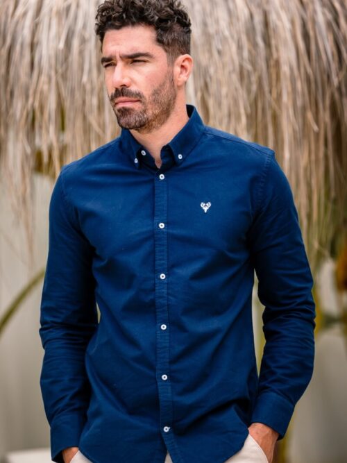 Premium cotton oxford shirt in navy