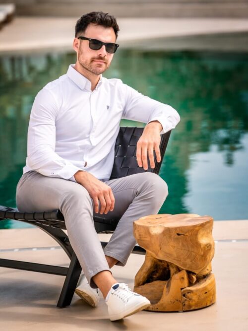 White Oxford Shirt and Chinos Outfit