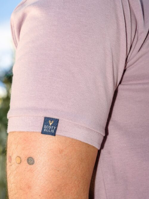 Short sleeve polo shirt in Lilac