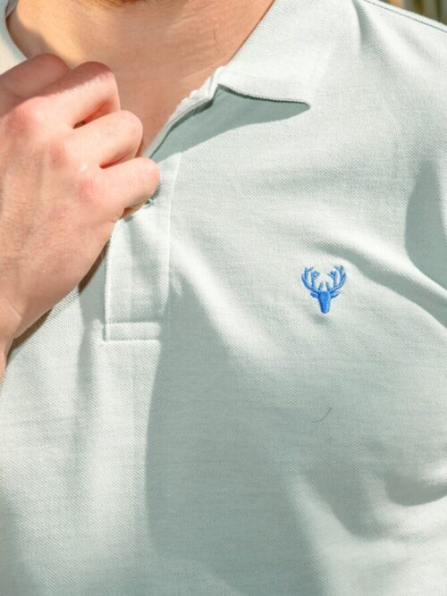 Mint green pique polo shirt | Scott Ellis embroidered logo