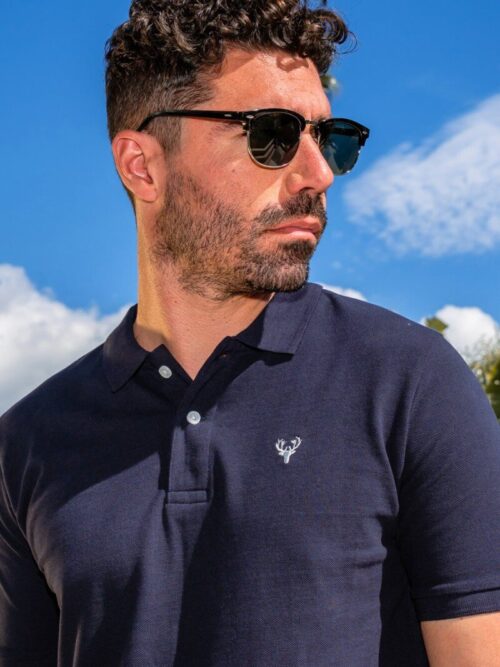 Classic Navy pique polo shirt