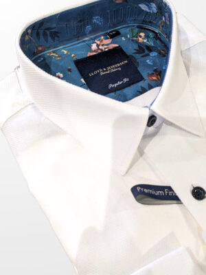 Formal White shirt with navy buttons
