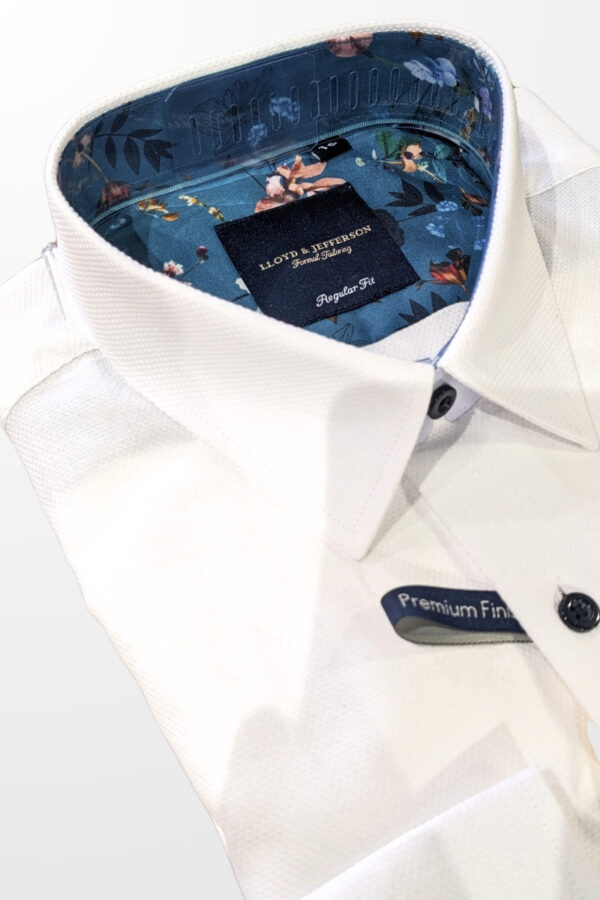 Formal White shirt with navy buttons