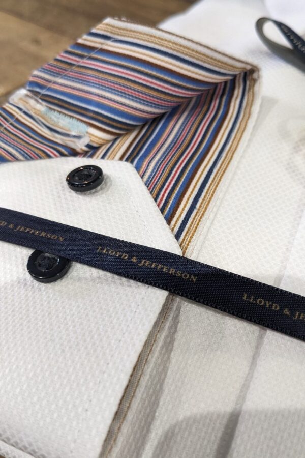 Cuff detail on Premium men's suit shirt in White