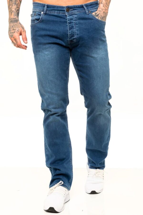 5 Pocket Straight Leg denim jeans in a light wash
