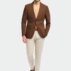 Rust coloured blazer and chino pants