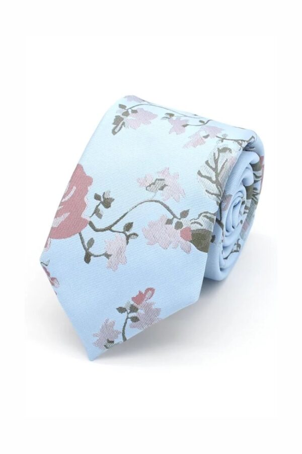 LA Smith Floral Tie | Sky Blue F17179