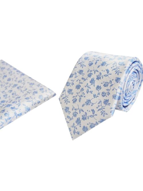 LA Smith Floral Tie and Hank Set | Blue Set95