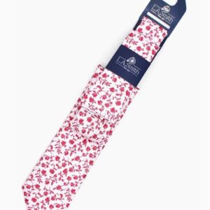 LA Smith Floral Tie and Hank Set | Mid Pink